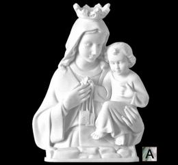 SYNTHETIC MARBLE VIRGIN OF CARMEN WITHOUT PEDESTAL SILVERY FINISHED
